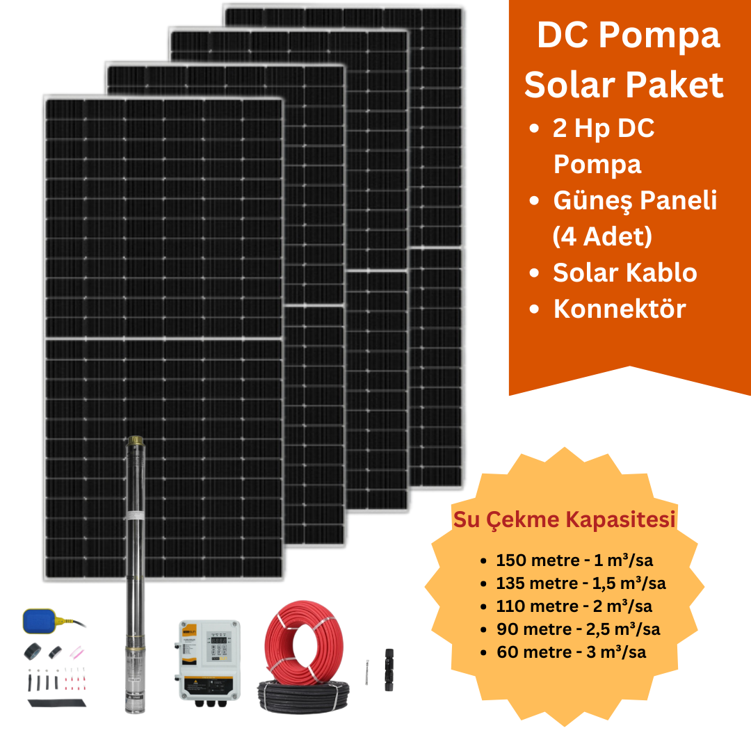 2Hp DC Solar Pompa Seti